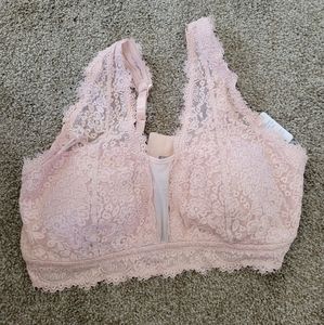 Aerie Eyelash Lace Padded Plunge Bralette NWT size XL